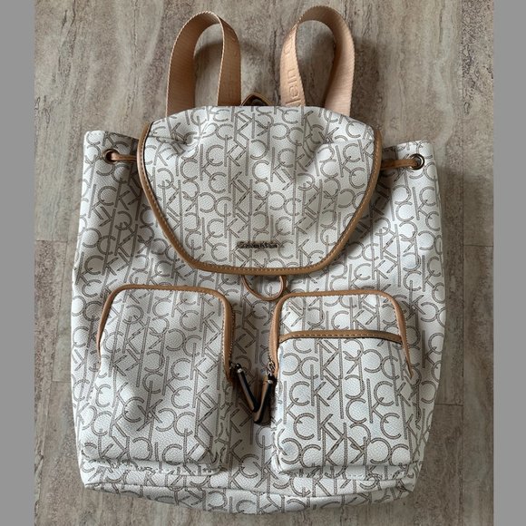 Calvin Klein Monogram Backpack EUC Calvin Klein | Bags | Calvin Klein Hudson Monogram Backpack  main image 2